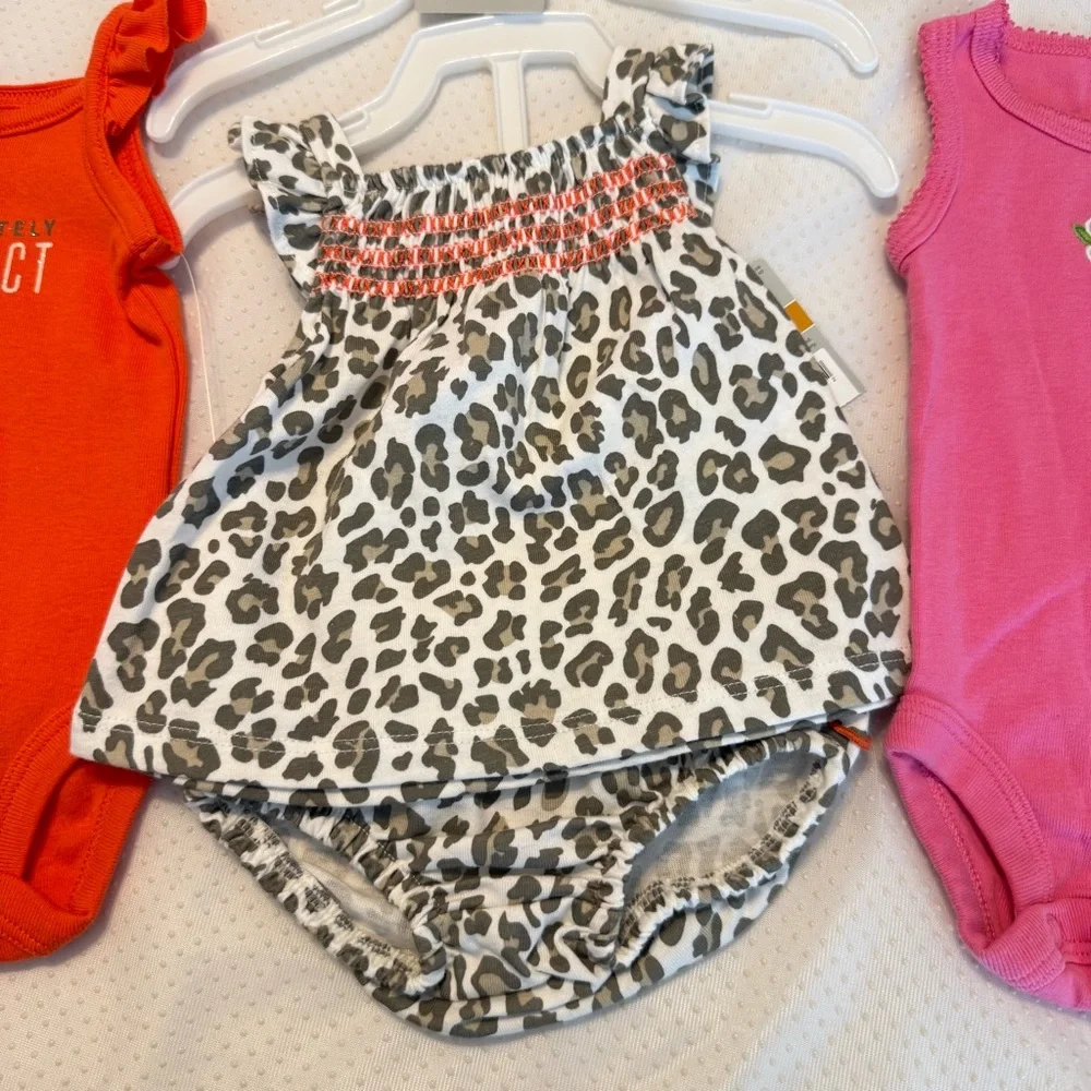 Carter’s Newborn Bundle New & preowned Leopard Print outfit One piece Bodysuits